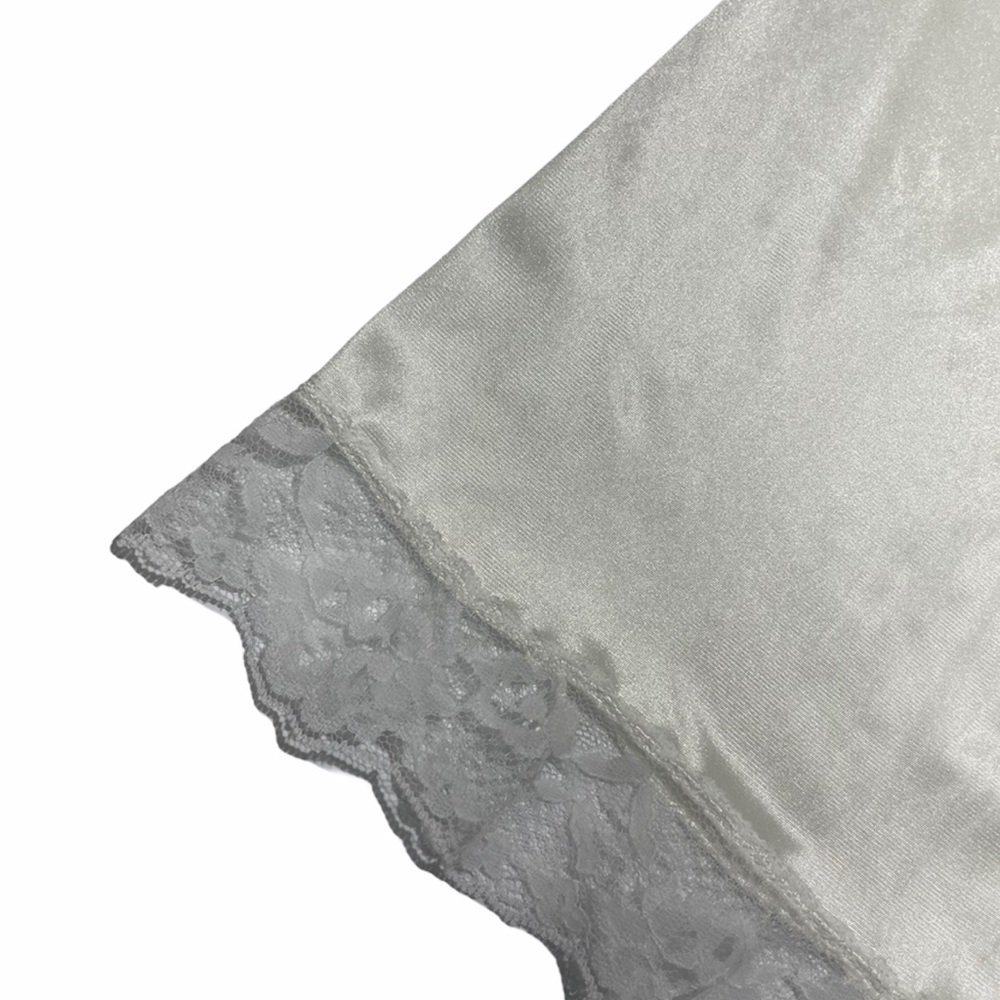 Vintage Lace Satin Silk Slip Skirt Romantic Pin Up Lingerie White Half Slip - Picture 7 of 13